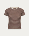 T-Shirt Rayé Yasmine Dégradé Brun Kuwalla - Ex - voto