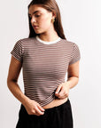 T-Shirt Rayé Yasmine Dégradé Brun Kuwalla - Ex - voto