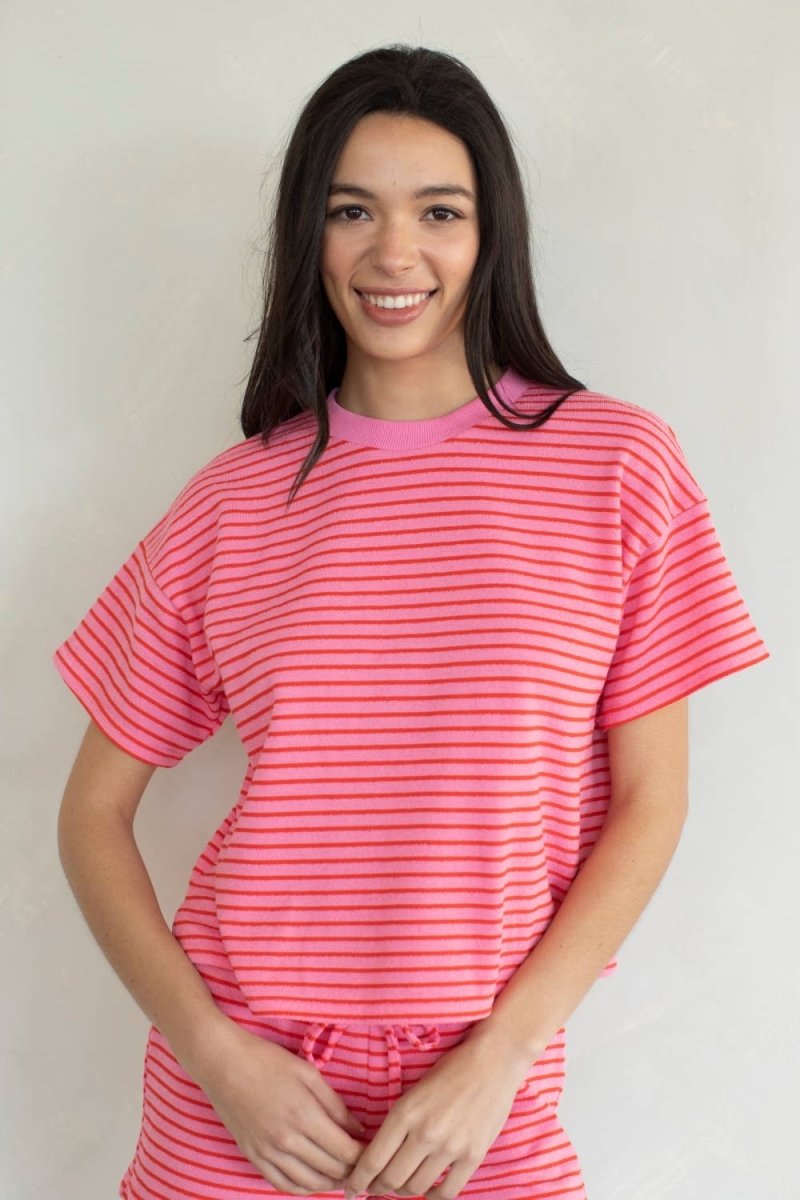 T-Shirt Rayures Roses Marcie Things Between - Ex - voto