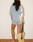 T-Shirt Rayures Sky Blue Bailey Rose - Ex-voto