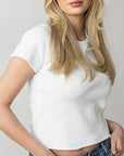 T-Shirt Zoé Rib Blanc Dailystory - Ex - voto
