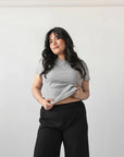 T-Shirt Zoé Rib Gris Dailystory - Ex - voto