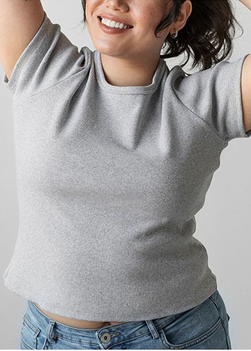 T-Shirt Zoé Rib Gris Dailystory - Ex - voto