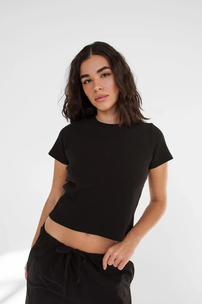 T-Shirt Zoé Rib Noir Dailystory - Ex - voto