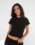T-Shirt Zoé Rib Noir Dailystory - Ex - voto