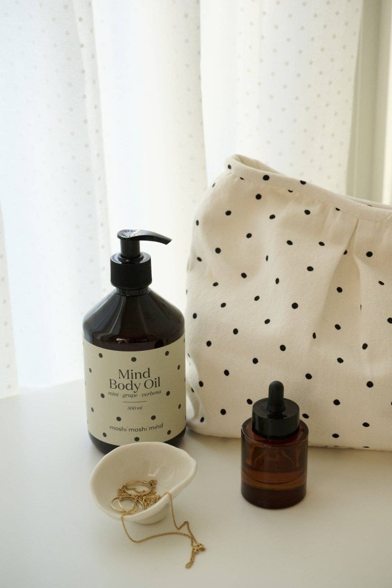 Trousse de Toilette Blanche à Pois Moshi - Ex - voto
