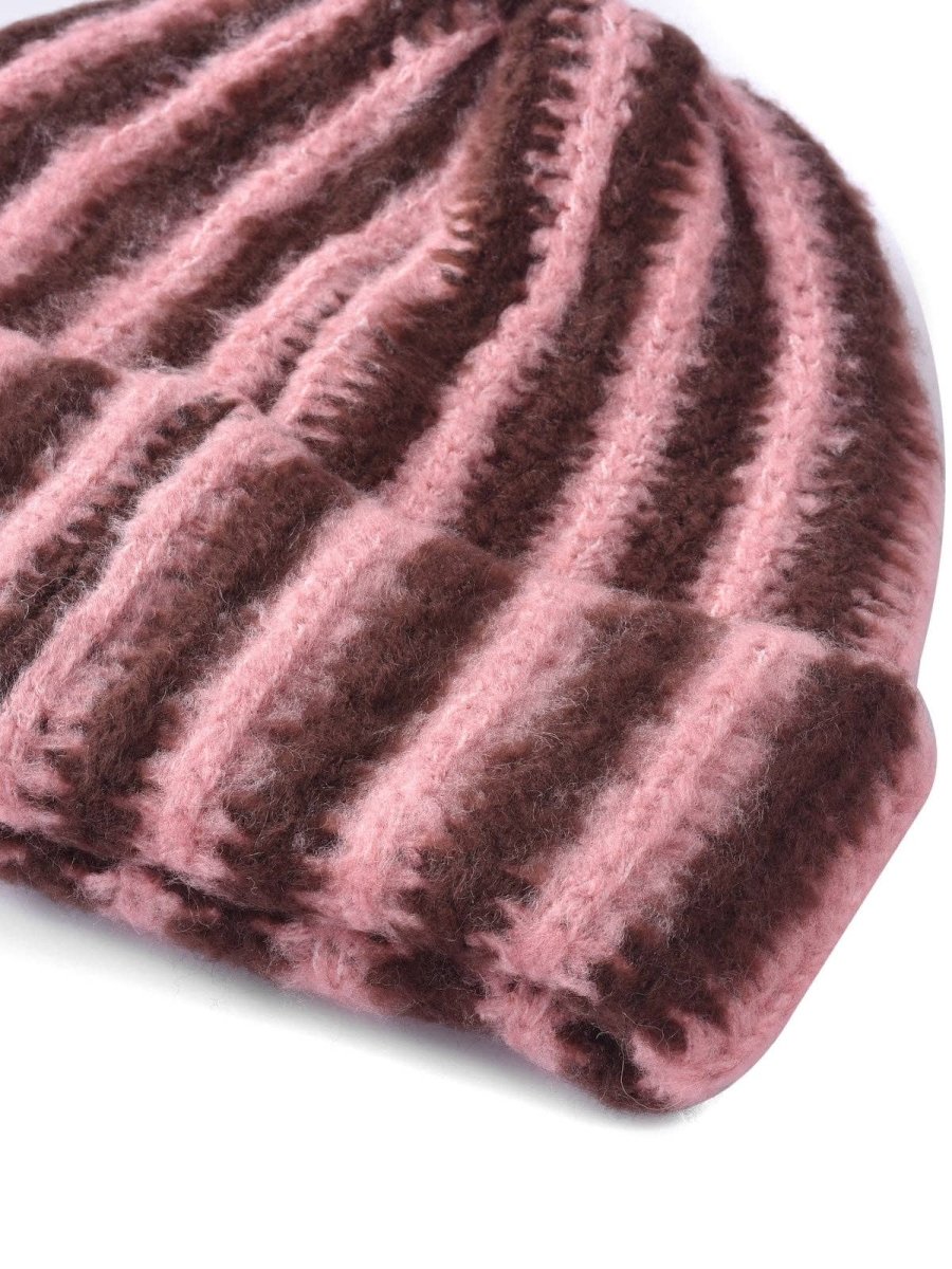 Tuque Tricot Rayures Brunes Funkyrel - Ex-voto
