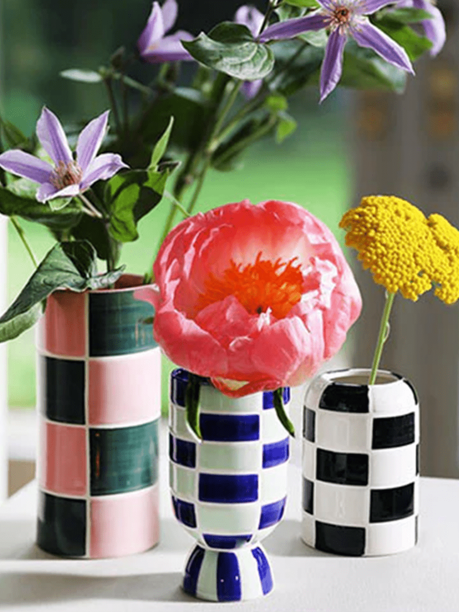 Vase Carré &k Bleu et Menthe - Ex - voto
