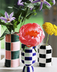 Vase Carré &k Bleu et Menthe - Ex - voto