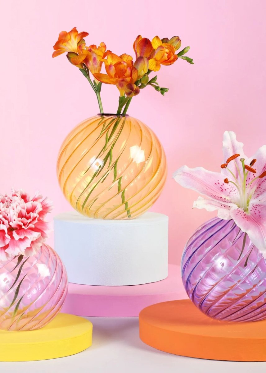 Vase Spiral Mauve &k - Ex - voto
