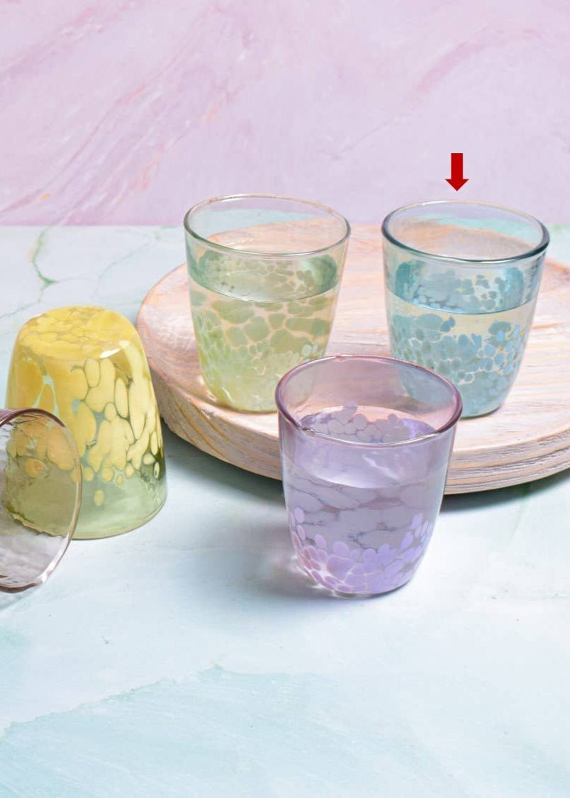 Verre Confettis Hazel Bleu Rosha L. - Ex - voto