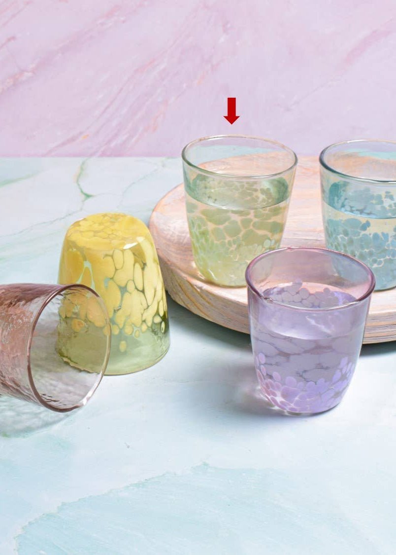 Verre Confettis Hazel Vert Rosha L. - Ex - voto