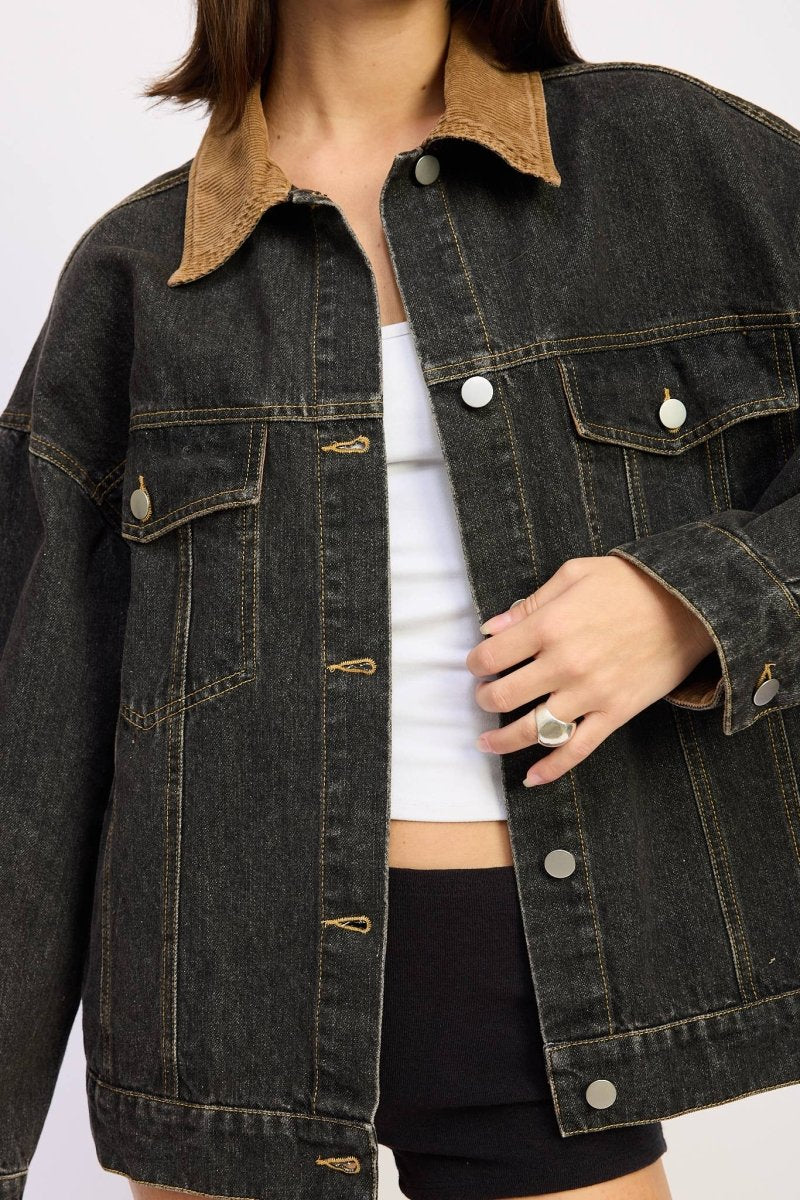 Veste Jeans Col Contrasté EP - Ex - voto