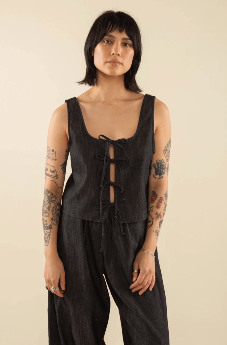 Veste Noeuds Denim Noir NLT - Ex - voto